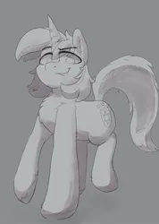 Size: 772x1082 | Tagged: safe, artist:zzzsleepy, derpibooru import, shining armor, pony, unicorn, chest fluff, horn, image, jpeg, looking at you, male, monochrome, open mouth, simple background, sketch, smug, solo, stallion, standing