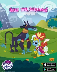 Size: 1080x1350 | Tagged: safe, derpibooru import, ahuizotl, trixie, unicorn, gameloft, horn, image, jpeg