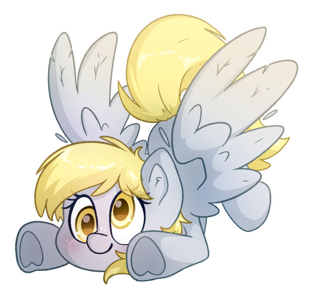 Size: 2066x1963 | Tagged: safe, artist:fluffyxai, derpibooru import, derpy hooves, pegasus, pony, female, image, lying down, mare, png, simple background, smiling, solo, transparent background