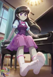 Size: 2496x3648 | Tagged: safe, machine learning generated, ponerpics import, prompter:trux23, octavia melody, equestria girls, clothes, feet, female, fetish, foot fetish, foot focus, image, jpeg, sock fetish, socks, solo