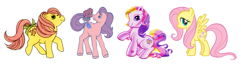 Size: 1998x533 | Tagged: safe, artist:melissapony2003, derpibooru import, edit, fluttershy, fluttershy (g3), posey, earth pony, pegasus, pony, g1, g2, g3, g4, bow, cute, evolution, evolution chart, female, g2 morningdorable, g3 shyabetes, generations, hoof heart, image, mare, morning glory (g2), png, pokémon, poseybetes, shyabetes, simple background, tail, tail bow, underhoof, white background