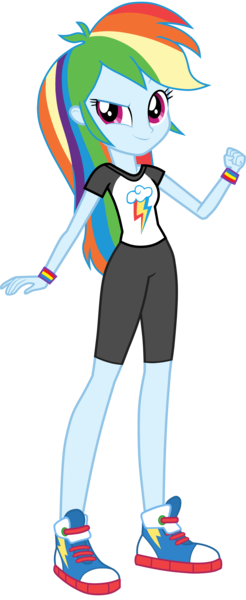 Size: 2048x5000 | Tagged: safe, artist:octosquish7260, derpibooru import, rainbow dash, human, equestria girls, g4, clothes, compression shorts, converse, cutie mark, cutie mark on clothes, eqg promo pose set, female, image, png, shirt, shoes, shorts, show accurate, simple background, solo, t-shirt, teenager, transparent background, wristband