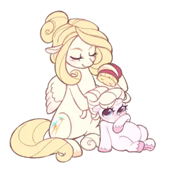 Size: 1012x1012 | Tagged: safe, artist:frowoppy, derpibooru import, oc, unofficial characters only, pegasus, pony, unicorn, comb, female, filly, foal, horn, image, mare, png, simple background, transparent background