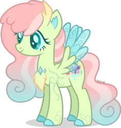 Size: 2474x2606 | Tagged: safe, artist:cirillaq, derpibooru import, oc, oc:pixie dust, changepony, hybrid, female, image, offspring, parent:fluttershy, parent:pharynx, parents:pharshy, png, simple background, solo, transparent background, vector