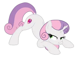 Size: 1611x1229 | Tagged: safe, artist:gmaplay, derpibooru import, sweetie belle, pony, unicorn, equestria girls, g4, shake your tail, ass up, butt shake, dock, face down ass up, female, horn, image, mare, older, older sweetie belle, png, simple background, solo, tail, transparent background