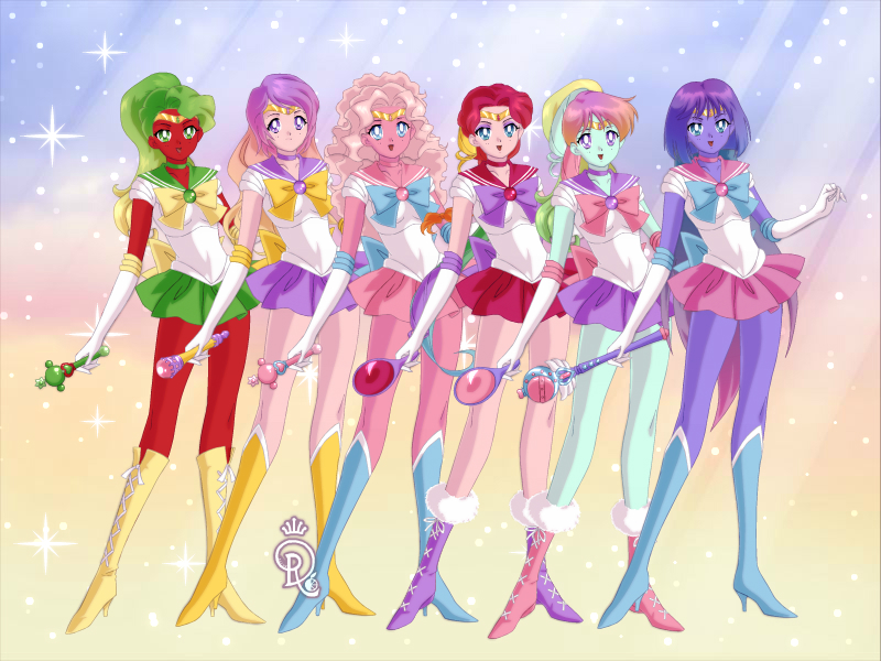 Size: 800x600 | Tagged: safe, artist:pokemongril762, derpibooru import, applejack, fluttershy, pinkie pie, rainbow dash, rarity, twilight sparkle, equestria girls, g4, image, jpeg, mane six, sailor moon (series), sailor senshi maker, solo