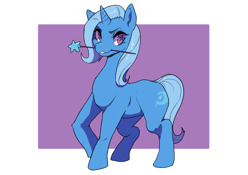 Size: 4960x3508 | Tagged: safe, artist:doofrabbit, derpibooru import, trixie, pony, unicorn, horn, image, png, solo