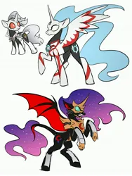 Size: 3456x4608 | Tagged: safe, artist:r-cang, derpibooru import, nightmare moon, princess luna, alicorn, pony, alternate design, female, image, jpeg, mare, simple background, solo, ultraman, ultraman orb, white background