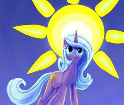 Size: 1600x1366 | Tagged: safe, derpibooru import, idw, radiant hope, crystal pony, pony, unicorn, g4, female, horn, image, jpeg, mare, sky background, solo