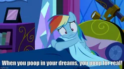 Size: 888x499 | Tagged: safe, derpibooru import, screencap, rainbow dash, do princesses dream of magic sheep, g4, caption, family guy, image, image macro, imgflip, jpeg, peter griffin, reference to another series, text