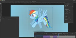 Size: 5066x2564 | Tagged: safe, artist:berpsterponimator, derpibooru import, rainbow dash, pegasus, g4, adobe animate, fan animation, flying, image, png, screenshots