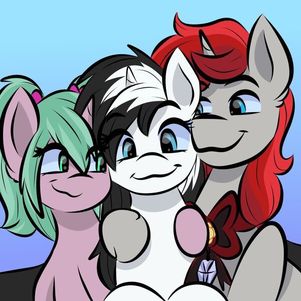 Size: 800x800 | Tagged: safe, artist:doodle-hooves, ponerpics import, oc, oc:magicalmysticva, oc:shouka, unofficial characters only, pony, female, image, jpeg, male, mare, stallion, trio