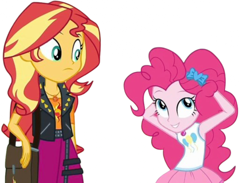 Size: 3290x2520 | Tagged: safe, derpibooru import, edit, edited screencap, editor:homersimpson1983, screencap, pinkie pie, sunset shimmer, human, equestria girls, g4, background removed, duo, duo female, female, image, not a vector, png