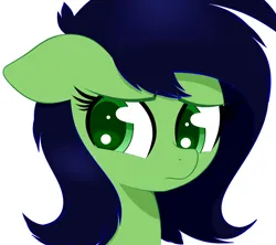 Size: 2120x1882 | Tagged: safe, artist:scandianon, derpibooru import, oc, oc:anonfilly, unofficial characters only, earth pony, pony, bust, concerned, eyebrows, eyebrows visible through hair, female, filly, foal, image, looking to the left, png, reaction image, sideways glance, simple background, white background