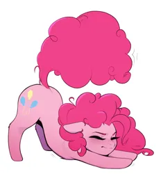 Size: 3672x3912 | Tagged: safe, artist:captainpudgemuffin, derpibooru import, pinkie pie, pegasus, pony, g4, behaving like a cat, blushing, concave belly, cute, diapinkes, eyes closed, face down ass up, female, floppy ears, image, jpeg, mare, raised tail, simple background, solo, stretching, tail, white background