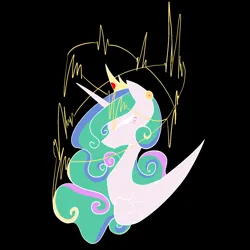 Size: 2048x2048 | Tagged: safe, artist:jess181307, derpibooru import, princess celestia, alicorn, pony, black background, bust, female, image, mare, png, portrait, simple background, solo