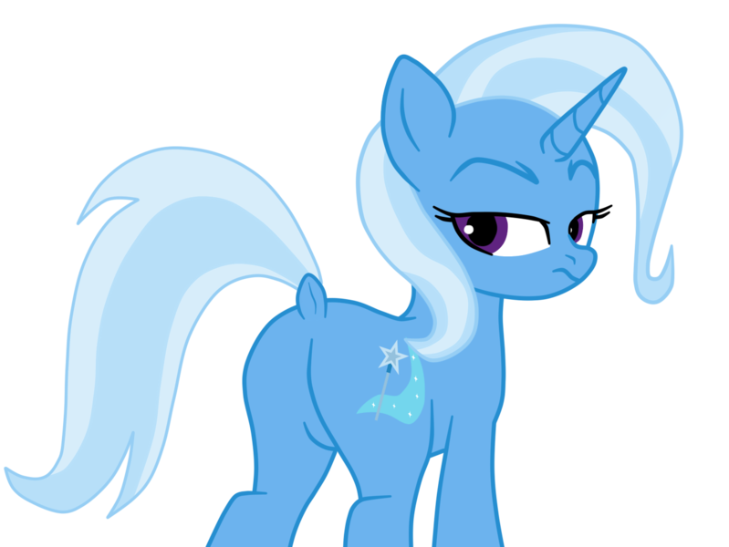 Size: 1363x1024 | Tagged: safe, artist:gmaplay, derpibooru import, trixie, pony, unicorn, ass, butt, dock, horn, image, looking at you, looking back, plot, png, rear view, tail, the great and powerful ass