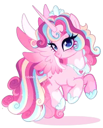 Size: 1696x2104 | Tagged: safe, artist:gihhbloonde, derpibooru import, oc, alicorn, pony, female, image, magical lesbian spawn, mare, offspring, parent:pinkie pie, parent:princess cadance, parents:cadancepie, png, simple background, solo, transparent background