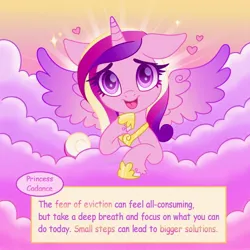 Size: 1500x1500 | Tagged: safe, artist:faelingmagic, derpibooru import, princess cadance, alicorn, pony, g4, eviction, female, image, jpeg, looking at you, mare, mouthpiece, open mouth, positive ponies, solo