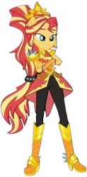 Size: 1238x2520 | Tagged: safe, derpibooru import, edit, edited screencap, editor:homersimpson1983, screencap, sunset shimmer, human, equestria girls, g4, background removed, boots, clothes, crystal guardian, high heel boots, image, not a vector, png, shoes, solo