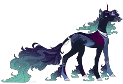 Size: 4000x2750 | Tagged: safe, artist:squishkitti, derpibooru import, oc, hybrid, kirin, image, interspecies offspring, magical lesbian spawn, offspring, parent:princess luna, parent:rain shine, png, simple background, solo, transparent background