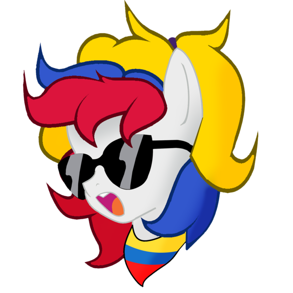 Size: 1500x1500 | Tagged: safe, artist:archooves, derpibooru import, oc, oc:camila, ponified, pegasus, pony, colombia, image, nation ponies, png, simple background, solo, sunglasses, transparent background