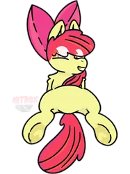 Size: 2048x2732 | Tagged: safe, alternate version, artist:nitrox, derpibooru import, apple bloom, earth pony, pony, apple bloom's bow, bow, cute, digital art, female, filly, foal, fur, hair bow, happy, image, looking away, png, simple background, smiling, solo, transparent background, underhoof, watermark