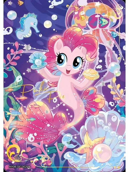 Size: 1080x1440 | Tagged: safe, derpibooru import, official, pinkie pie, earth pony, pony, seapony (g4), series:卡游辉月六, g4, my little pony: the movie, bubble, card, coral, dorsal fin, english, female, fin, fish tail, flowing mane, flowing tail, image, jpeg, kayou, merchandise, ocean, open mouth, open smile, pearl, seaponified, seapony pinkie pie, seashell, seaweed, smiling, solo, species swap, swimming, tail, text, trading card, underwater, water