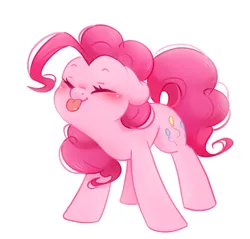 Size: 1110x1062 | Tagged: safe, artist:melodylibris, derpibooru import, pinkie pie, earth pony, pony, g4, blushing, cute, daaaaaaaaaaaw, diapinkes, female, floppy ears, image, mare, png, simple background, solo, tongue out, white background