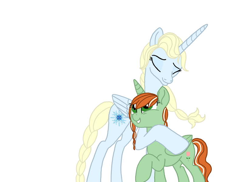 Size: 2732x2048 | Tagged: safe, artist:creativa-artly01, derpibooru import, princess celestia, princess luna, alicorn, anna (frozen), disney, disney princess, elsa, female, frozen (movie), hug, image, jpeg, queen, royal sisters, rule 85, siblings, simple background, sisters, white background