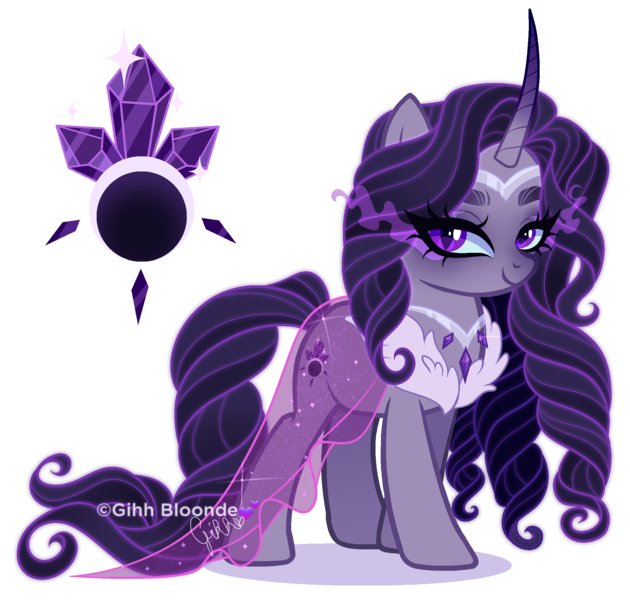 Size: 2092x1991 | Tagged: safe, artist:gihhbloonde, derpibooru import, oc, pony, unicorn, clothes, female, horn, image, mare, offspring, parent:king sombra, parent:rarity, parents:sombrarity, png, see-through, simple background, solo, transparent background