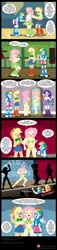 Size: 900x3951 | Tagged: safe, artist:niban-destikim, derpibooru import, applejack, fluttershy, rainbow dash, rarity, twilight sparkle, human, equestria girls, g4, 2d, abs, apple, applejack's hat, applejacked, belly, belly button, belt, belt buckle, breasts, busty applejack, busty fluttershy, busty rainbow dash, clothes, commission, cowboy hat, crying, cutie mark, cutie mark on clothes, denim, denim skirt, dialogue, eyes closed, female, flexing, food, freckles, gym, hat, image, jpeg, medal, multicolored hair, muscles, muscleshy, muscular female, open mouth, open smile, patreon, patreon logo, pose, punching bag, rainbow hair, rainbuff dash, shiny, shirt, skirt, sleeveless, smiling, tears of joy, thumbs up, thunderbolt, word bubble, wristband