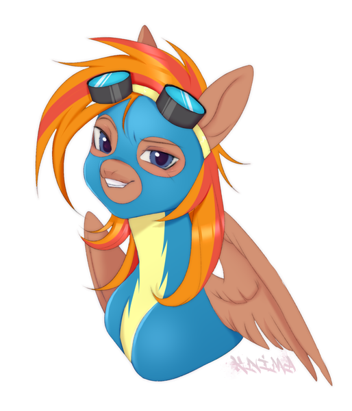 Size: 1620x1890 | Tagged: safe, derpibooru import, oc, oc:coma, unofficial characters only, pegasus, bust, clothes, image, pegasus oc, png, portrait, uniform, wings, wonderbolts, wonderbolts uniform