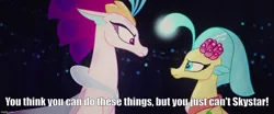 Size: 1194x499 | Tagged: safe, derpibooru import, screencap, princess skystar, queen novo, g4, my little pony: the movie, caption, finding nemo, image, image macro, imgflip, jpeg, movie reference, pixar, text