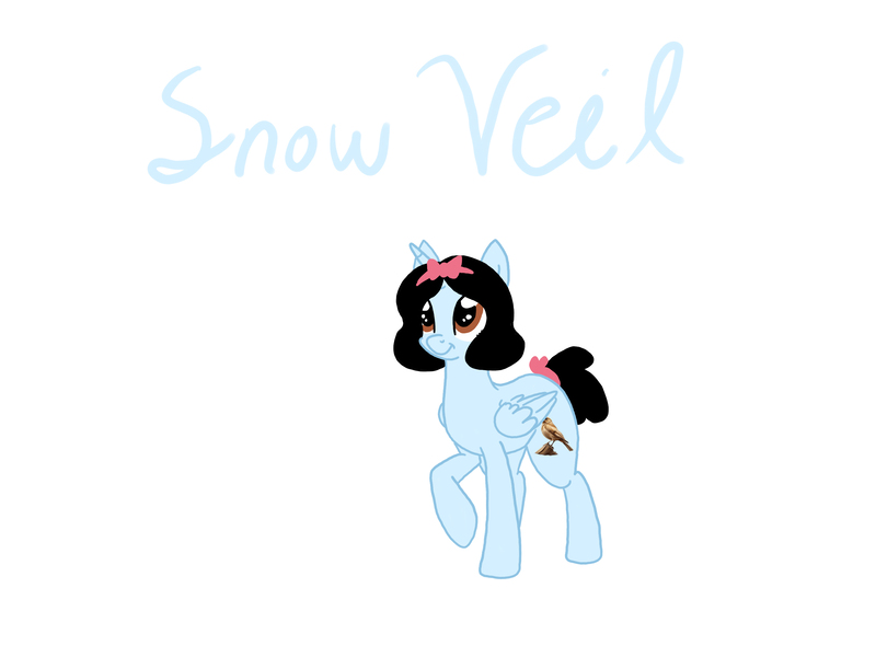 Size: 2732x2048 | Tagged: safe, artist:creativa-artly01, derpibooru import, alicorn, disney, disney princess, female, image, jpeg, simple background, snow white, snow white and the seven dwarfs, solo, white background