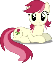 Size: 4246x5022 | Tagged: safe, artist:firlin123, roseluck, earth pony, pony, .svg available, background pony, female, image, looking at you, lying down, mare, prone, simple background, solo, svg, transparent background, vector