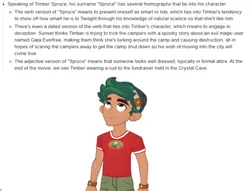 Size: 674x515 | Tagged: safe, derpibooru import, edit, edited screencap, screencap, timber spruce, human, equestria girls, g4, camp everfree logo, camp everfree outfits, ears, eyebrows, green eyes, green hair, hat, homographs, image, looking up, male, my little pony equestria girls: legend of everfree, png, red shirt, screenshots, simple background, smiling, solo, solo male, teenager, text, tv tropes, website, white background, wristband