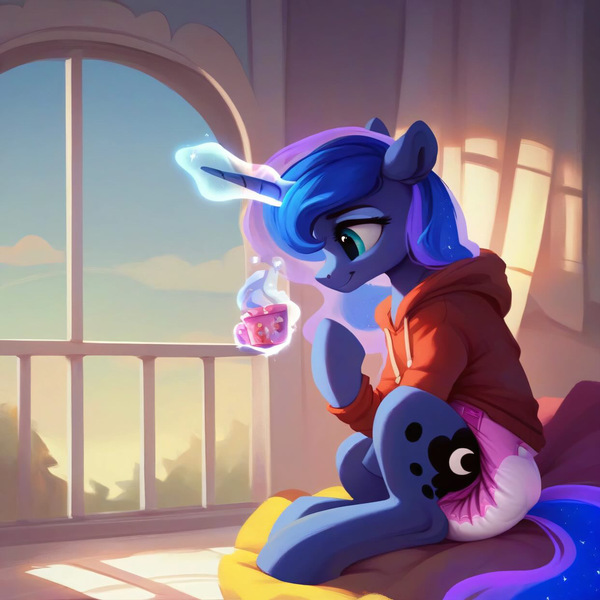 Size: 1242x1242 | Tagged: safe, machine learning generated, princess luna, diaper, image, jpeg