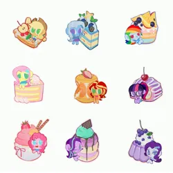 Size: 4096x4096 | Tagged: safe, artist:nimingxiwang168, derpibooru import, applejack, fluttershy, pinkie pie, rainbow dash, rarity, sci-twi, twilight sparkle, human, equestria girls, g4, cake, cupcake, cute, food, humane five, humane six, humanized, image, jpeg, mane six, simple background, solo, tiny, tiny human, white background