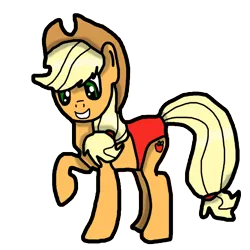 Size: 1024x1024 | Tagged: safe, artist:background_pon3, derpibooru import, applejack, earth pony, pony, g4, clothes, cutie mark, digital art, hat, image, panties, png, simple background, solo, transparent background, underwear