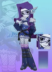 Size: 1936x2642 | Tagged: safe, artist:nimingxiwang168, derpibooru import, rarity, human, equestria girls, g4, abstract background, alternate clothes, clothes, full body, gradient background, humanized, image, png, reference sheet, solo