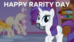 Size: 1920x1080 | Tagged: safe, artist:berpsterponimator, derpibooru import, rarity, g4, blurry background, carousel boutique, image, minimalist, modern art, png, rarity day, solo