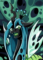 Size: 1754x2480 | Tagged: safe, artist:kizupoko, derpibooru import, queen chrysalis, changeling, changeling queen, antagonist, changeling hive, female, image, jpeg