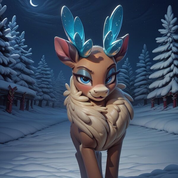 Size: 1024x1024 | Tagged: safe, ai content, derpibooru import, machine learning generated, prompter:cypher, velvet reindeer, deer, them's fightin' herds, community related, image, jpeg, solo