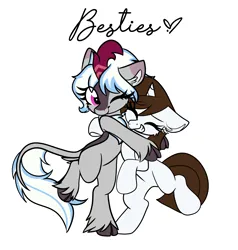 Size: 1854x1946 | Tagged: safe, artist:littleblackraencloud, derpibooru import, oc, unofficial characters only, kirin, pony, unicorn, duo, horn, hug, image, kirin oc, png, simple background, unicorn oc, white background