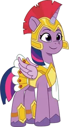 Size: 739x1349 | Tagged: safe, artist:prixy05, derpibooru import, twilight sparkle, twilight sparkle (alicorn), alicorn, pony, g4, g5, my little pony: tell your tale, armor, athena sparkle, clothes, costume, female, g4 to g5, generation leap, helmet, image, mare, nightmare night costume, png, simple background, solo, transparent background, vector