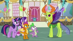 Size: 1280x720 | Tagged: safe, artist:gaelgaming1, derpibooru import, edit, edited screencap, screencap, smolder, spike, starlight glimmer, thorax, twilight sparkle, twilight sparkle (alicorn), alicorn, g4, female, image, jpeg, male