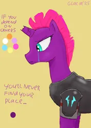 Size: 2480x3508 | Tagged: safe, artist:glacialfeather, derpibooru import, tempest shadow, unicorn, g4, armor, crying, horn, image, png