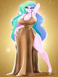 Size: 1500x2000 | Tagged: source needed, suggestive, artist:xan-gelx, derpibooru import, princess celestia, equestria girls, g4, arm behind head, armpits, big breasts, breasts, busty princess celestia, cleavage, commission, female, hourglass figure, huge breasts, huge thighs, image, legs, lips, long hair, long legs, pinklestia, png, solo, solo female, sultry, sultry pose, thighs, wasp waist, wide hips