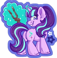 Size: 2077x2126 | Tagged: safe, artist:missbramblemele, derpibooru import, starlight glimmer, pony, unicorn, g4, butt, chibi, evil grin, featureless crotch, female, glow, glowing horn, grin, horn, image, levitation, looking at you, looking back, looking back at you, magic, magic aura, mare, partially transparent background, plot, png, s5 starlight, smiling, smiling at you, solo, sparkles, staff, staff of sameness, starry eyes, telekinesis, wingding eyes